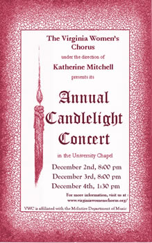 Virginia Womens Chorus Cancleligh Concert Poster 2011
