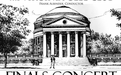 Poster for Virginia Glee Club Finals concert featuring an illustration of the rotunda.