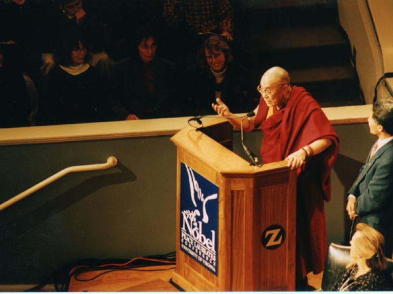 His Holiness the Dalai Lama speaks at Old Cabell Hall on November 6th 1998.