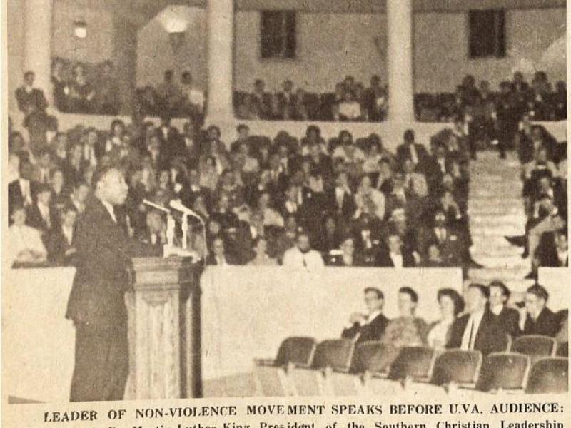 Martin Luther King Jr speaks at Old Cabell Hll on March 25th 1963