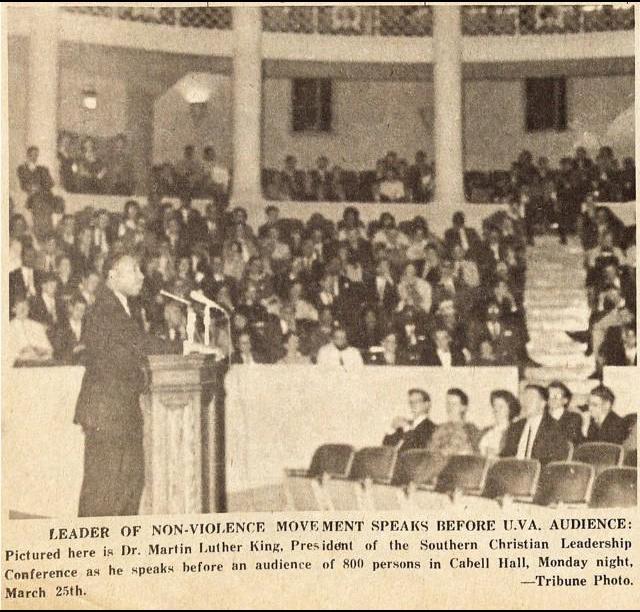 Martin Luther King Jr speaks at Old Cabell Hll on March 25th 1963