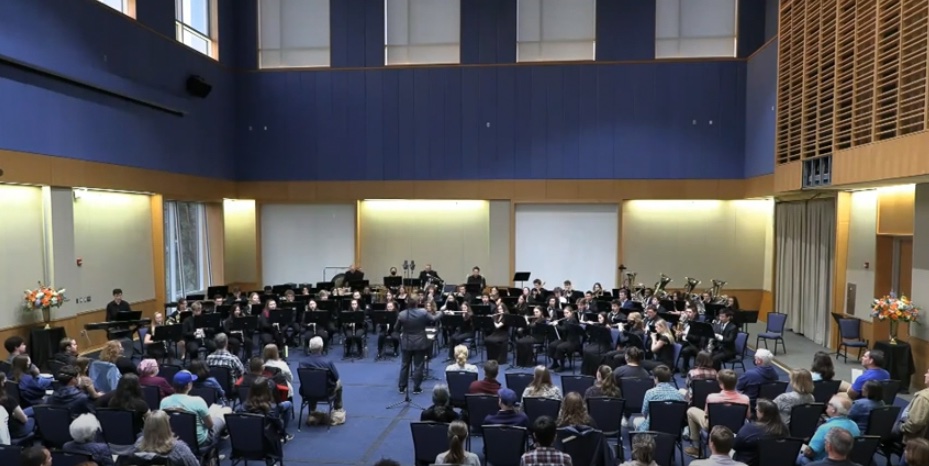 UVA Wind Ensemble in the Hunter Smith Band Building - spring 2022