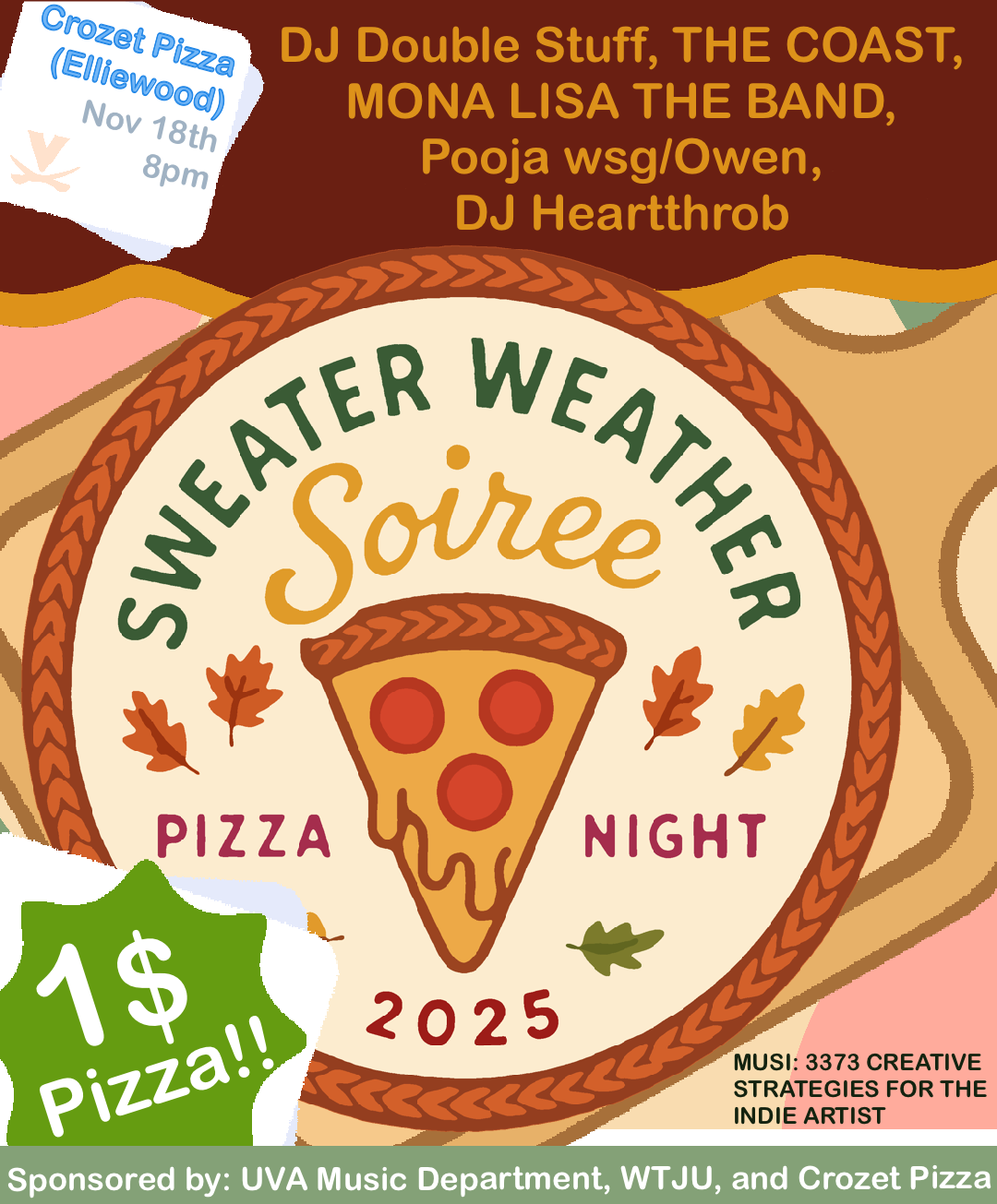 Flyer for "Sweater Weather" concert